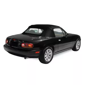 Miata 1990-2005 Black Cloth Convertible Top, Zippered Glass Window - Bild 1 von 8