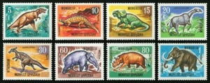 Mongolia 1967 MNH 8v, Dinosaur, Prehistoric Animals, Mammoth, Michel MN 460-67 - Picture 1 of 1