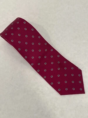 Frederick & Nelson Vintage ~ Red / Blue ~ dots mens 100% hand made Silk Tie Foto 1 de 4