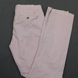 Psycho Bunny Pants Mens 32 Pink Chino Stretch Straight Fit Trousers Preppy Golf - Picture 1 of 18