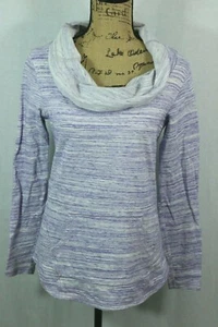 Lucy Activewear Size S Cowl Neck Pullover Sweatshirt 100% Cotton Purple Hoodie - Picture 1 of 6