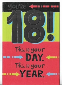 NEW HALLMARK Birthday Card 4.5x7 This is Your Day, This is Your Year 18 Eighteen - Picture 1 of 3