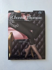 CHANTAL THOMASS COLLANT CORSAIRE TAILLE 2 COLORIS NOIR/ARGENT REF 84S2 - Picture 1 of 2
