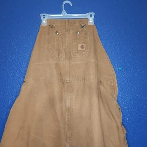 Carhartt Double Knee R06 211 Brown Canvas Bib Overalls Men's 50x32 Carpenter - Picture 1 of 8