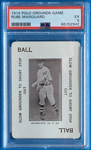 1914 POLO GROUNDS GAME BALL RUBE MARQUARD PSA GRADED 5 EX HOFer