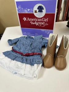 New American Girl Doll Western Chambray Outfit Truly Me Dress Boots Belt NIB - Picture 1 of 7