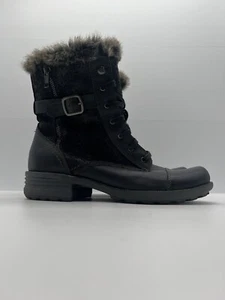 Planet Shoes Boots Leather Mix Mid Calf Faux Fur Buckle Lace Zip Shoes EUR 39 - Picture 1 of 12