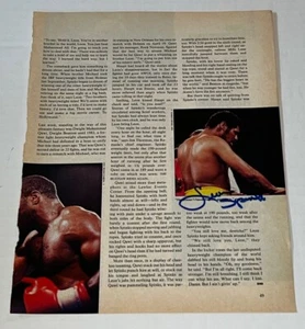 Pagina rivista boxe firmata Leon Spinks autografata  - Foto 1 di 1