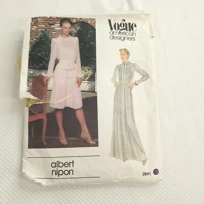 Vogue 2641 Sewing Pattern Albert Nipon Misses Dress Size 12 America Designers  - Image 1 of 4