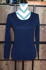 LOGG Label of Graded Goods H&M Navy Blue Womens Shirt Size Medium Casual Cotton - Picture 1 of 4