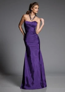 Angelina Faccenda Bridesmaid Dress 20301 Silky Taffeta Color Wisteria Purple - Picture 1 of 4