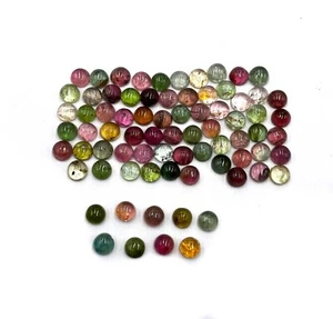 Cabochon tondo multi tormalina naturale pietre preziose sfuse lotto 16 pezzi 5,25 mm 10 CT - Foto 1 di 5