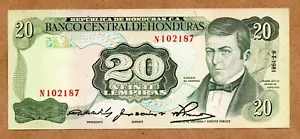 1981 HONDURAS 20 Lempiras ** UNC GEM ** p. 65b Billete - Picture 1 of 2
