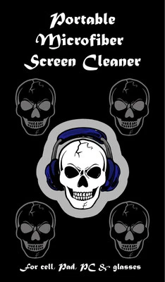 Limpador de tela portátil de microfibra para telefone, tablets, óculos e muito mais - 'Caveira' - Imagem 1 de 4