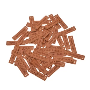 50PCS PU Leather Labels Tags Handmade DIY Clothing Sewing Patches Accessories - Picture 1 of 8