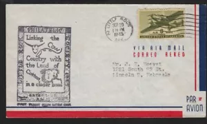 1945 First Flight Little Rock Arkansas AR Nebraska Little Rock Philatelic cachet - Picture 1 of 2