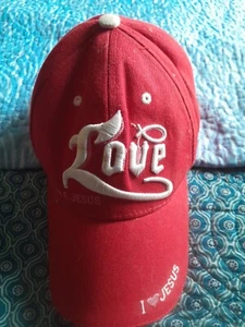 Gorra de béisbol I Love Jesus roja talla única sin marca - Imagen 1 de 10