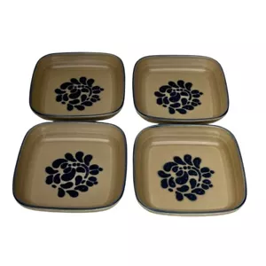 4 Pfaltzgraff Folk Art Individual Square Servers Plates 6" - Picture 1 of 10