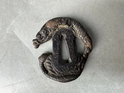 Y8960 ЦУБА Железный меч охранник Дракон Япония самурай катана старинный koshirae edo - Изображение 1 из 4