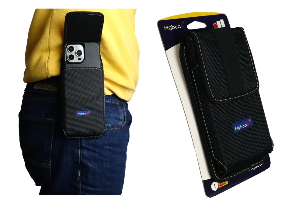 Mgbca Nylon Phone Holster Pouch For iPhone 17/16/15/14 Pro Belt Loop Clip Holder - Image 1 of 4
