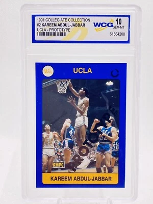 1991 UCLA Collegiate Collection #2 Prototype Kareem Abdul-Jabbar WCG Gem Mint 10 - Image 1 of 2