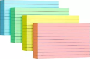 Colored Index Cards 3x5 200 Pack Ruled Index Cards Flash Cards for Office Notes - Picture 1 of 7