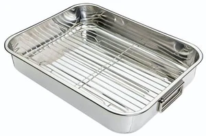 KitchenCraft Stainless Steel 43cm x 31cm Roasting Pan - Picture 1 of 18