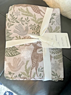 Pottery barn НАБОР ПРОСТЫНЕЙ Twin Holiday зимний день рождения Village олень Disney - - Изображение 1 из 4