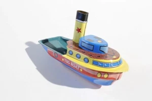 Juguete de hojalata remolcador Tin Treasure's Pop Pop - Imagen 1 de 4
