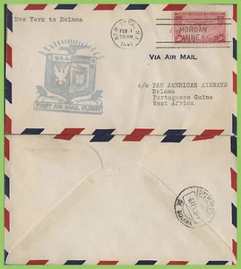 U.SA. 1941 New York nach Boloma (Portugiesische Guinee) Gütesiegelbrief - Bild 1 von 1