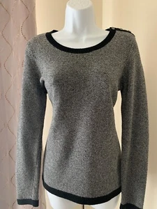 Banana Republic Black & White Wool & Cashmere Blend Sweater, Women's Medium - Picture 1 of 11