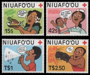 Isla Niuafo'ou 1987 - Mi-N.o 90-93 ** - Estampillada sin montar o nunca montada - Cruz Roja / Cruz Roja - Imagen 1 de 1
