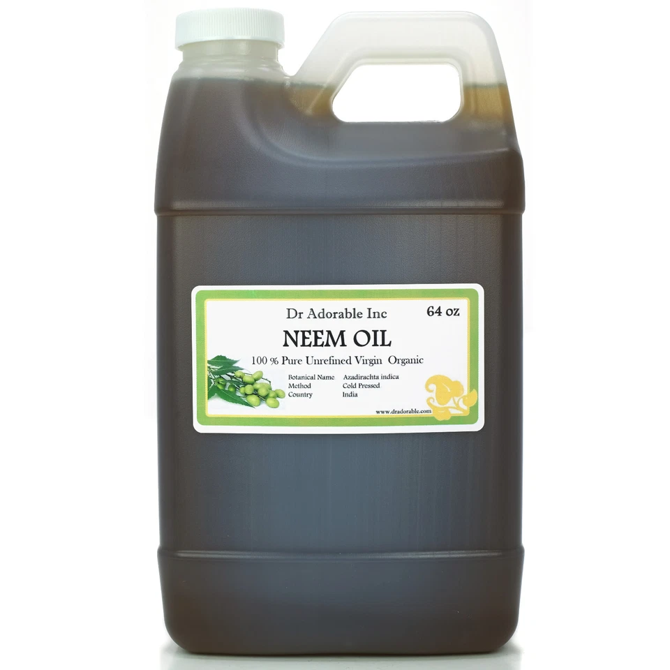 DR. ADORABLE 64 Oz Premium Neem Oil Pure Organic Cold Pressed Best Fresh Multi Purpose
