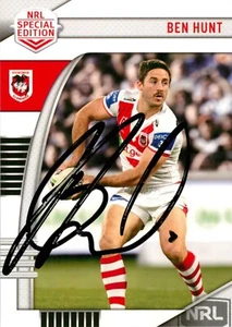 Signed 2022 ST GEORGE ILLAWARRA DRAGONS NRL Card BEN HUNT Special Edition - Picture 1 of 3