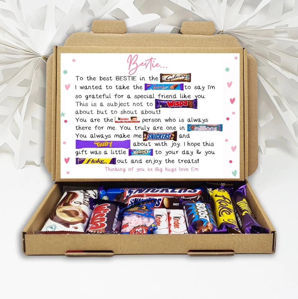 Best Friend Gift Friendship Chocolate Poem Box Bestie Birthday Gift Hamper  - Image 1 of 1