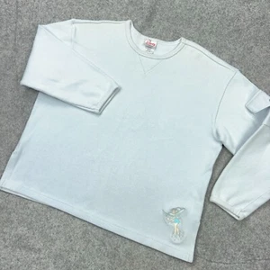 VTG Disney Store Sweater Womens Large Blue Tinker Bell Embroidered Ribbed Top - Picture 1 of 12