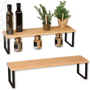 Küchenregal 55 cm Bambus Holz Stand Regal Tischregal Gewürzregal Küche Büro Bad - Bild 1 von 3