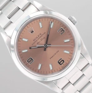 Rolex Air-King 34mm Steel Salmon Index Arabic Dial Smooth Oyster Bracelet 14000 - Picture 1 of 11