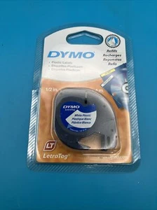 Dymo LetraTag 91331 Label Maker Tape, 1/2"W, Black On White - Picture 1 of 1