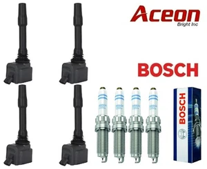 OEM Ignition Coil & Bosch Spark Plug Double Platinum (4sets) for BMW Mini 14-20 - Picture 1 of 5