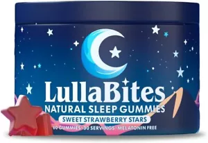 LullaBites Gummies For Sleep & Calmness Star Shaped Strawberry Flavor 60 Gummies - Picture 1 of 5