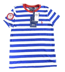Polo Ralph Lauren Women T-Shirt New XS White Blue Stripe Olympic Team USA - Picture 1 of 7