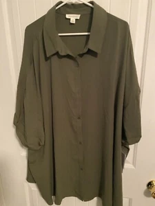NEW With Tag Treasure and Bond Shirt Plus Size 4X Green Button Up From Nordstrom - Picture 1 of 10