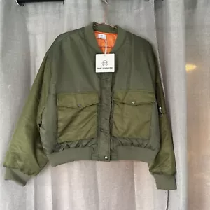 NWT Pink Diamond She’s Mine Green Bomber Jacket. Large.. Super Warm - Picture 1 of 10