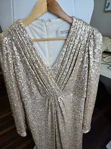 Formal Dress Badgley Mischka size 12 rose gold sequins - Picture 1 of 5