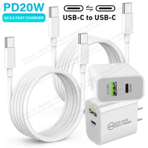 20W Type C Fast Charger PD USB C To C Cable Type C Adapter For iPad Pro/Samsung - Picture 1 of 16