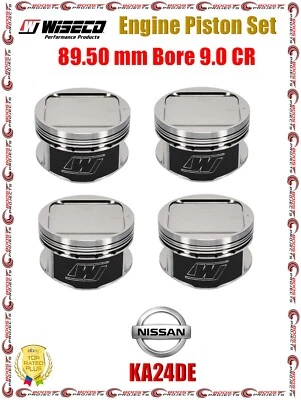 Juego de pistones de motor Wiseco 89,50 mm diámetro 9,0 CR para Nissan KA24DE 240SX K586M895AP Foto 1 de 3