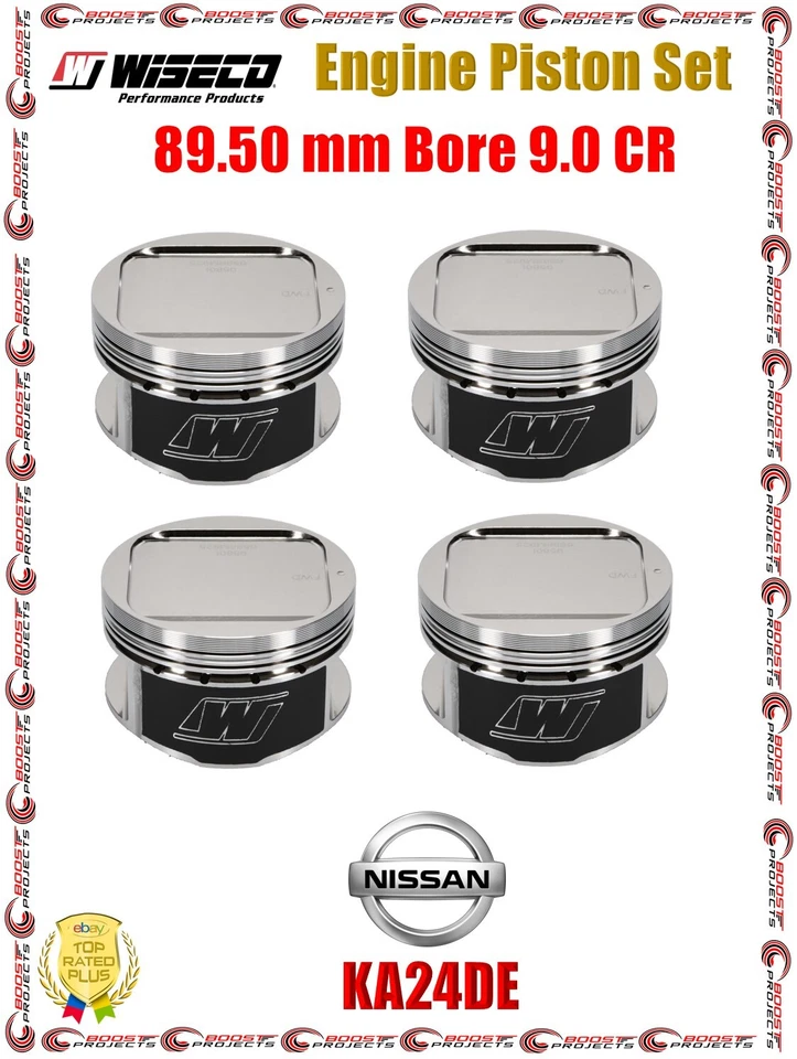 Juego de pistones de motor Wiseco 89,50 mm diámetro 9,0 CR para Nissan KA24DE 240SX K586M895AP Foto 1 de 3