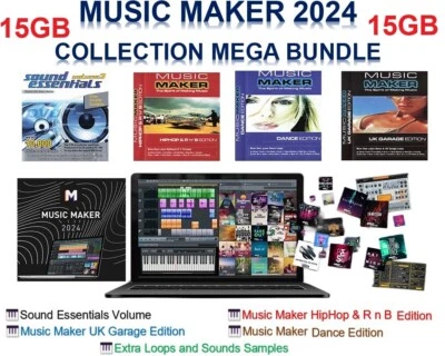 MUSIC MAKER 2024 COLLECTION 15GB MEGA BUNDLE OVER 25,000 LOOPS & SAMPLES + EXTRA - Image 1 of 4