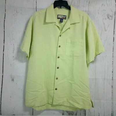 Camisa de vestir Havana Jack's Café amarilla lima tropical hawaiana para hombre talla M Foto 1 de 4